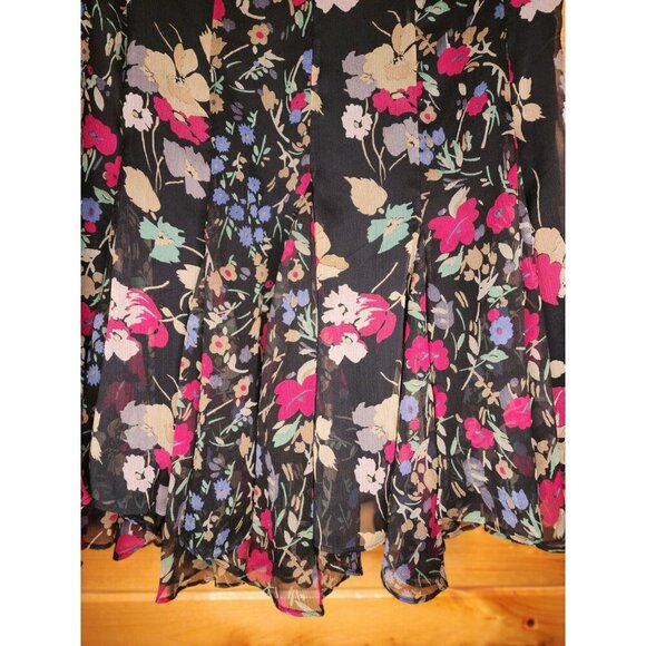 Lauren Ralph Lauren Women's Ruffled Floral Georgette Skirt Multi Size 12 - Picture 6 of 16